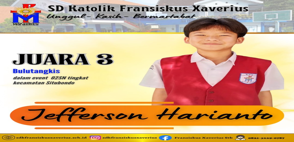 Juara 3 Bulu Tangkis O2SN Tingkat Kecamatan Situbondo