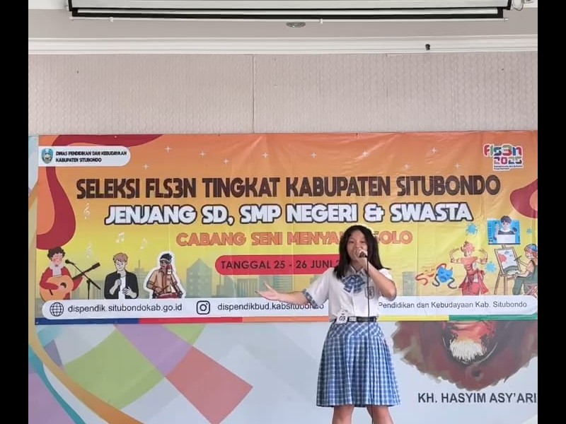 Juara 1 Menyanyi Solo FLS3N Tingkat Kabupaten Situbondo